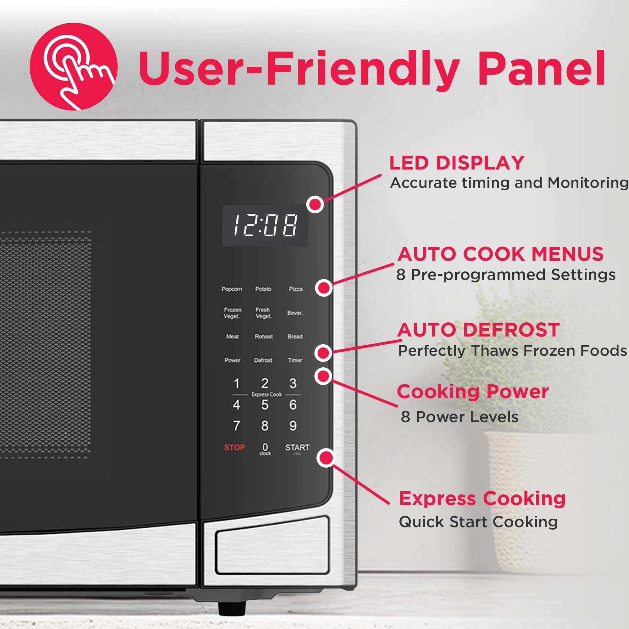 Frigidaire 1.2 Cu. Ft. Countertop Microwave, With Inverter Technology, Stainless Steel