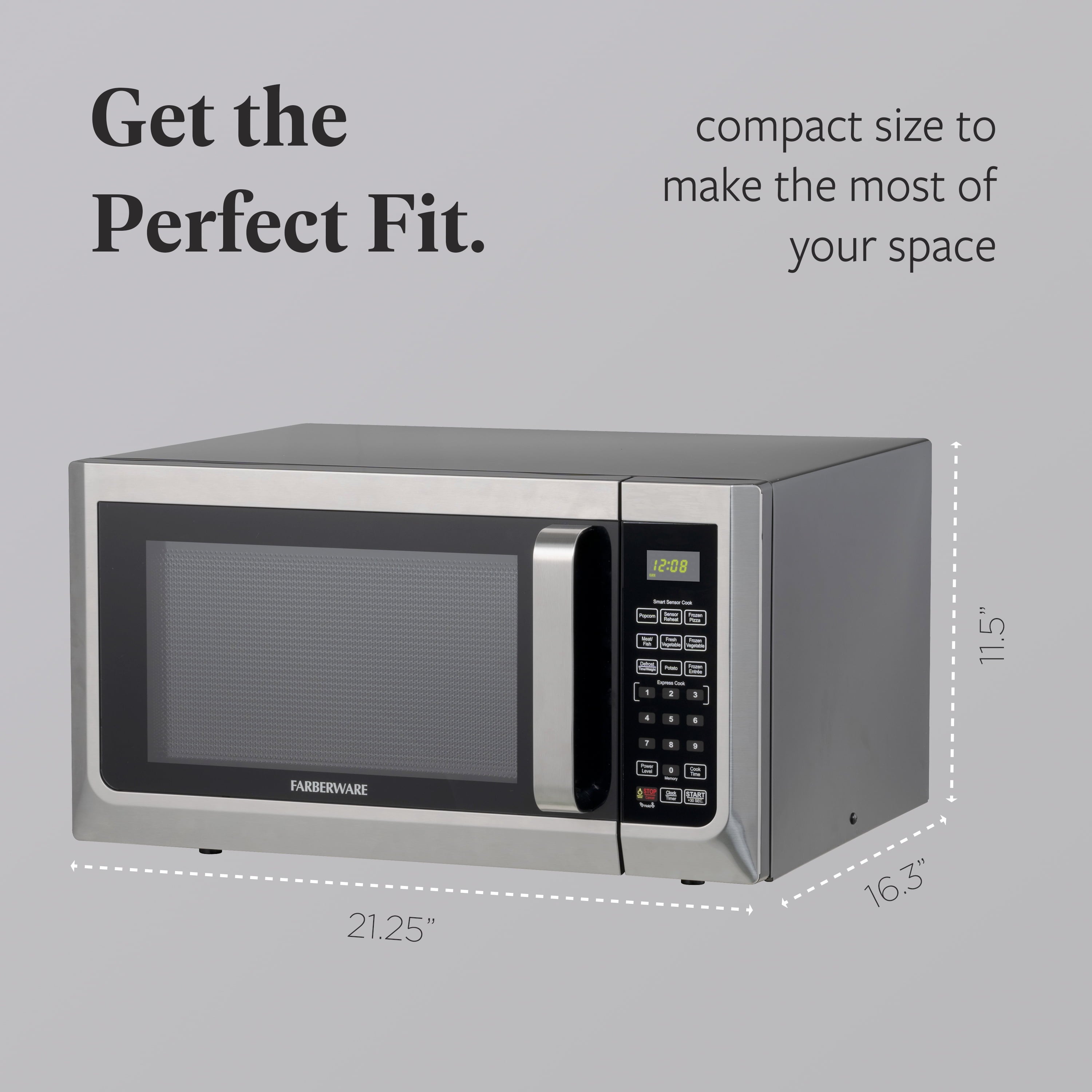 Farberware FMG13SS 1.3 Microwave Oven w LED Light/SENSOR 1100 Watts Stainless
