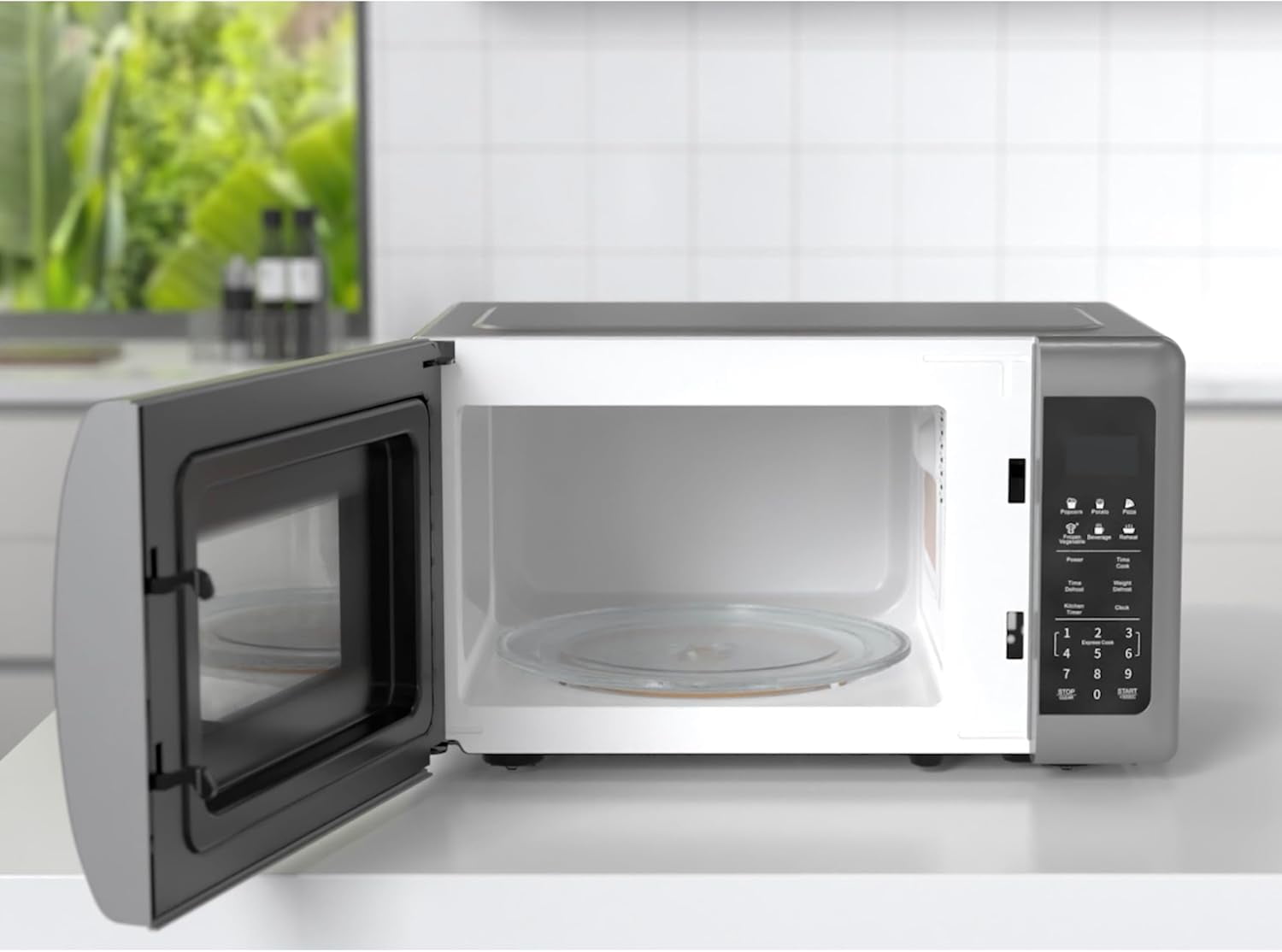 Emerson 0.7 Cu Ft Silver Mirror Finish, Countertop Microwave Oven, MW7601SL