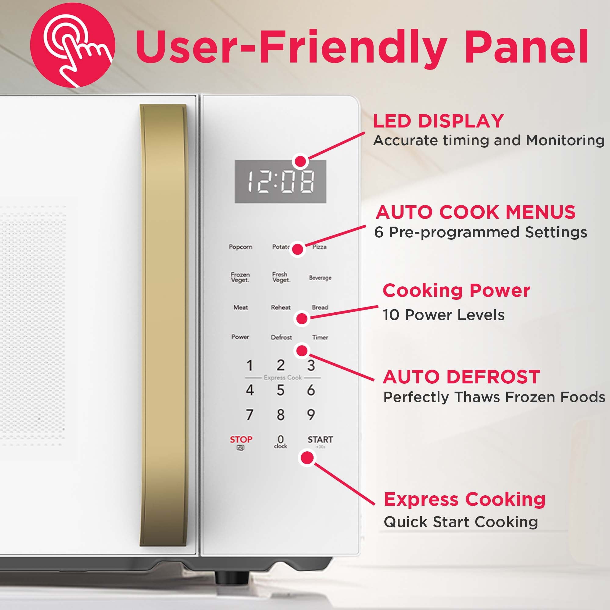 Frigidaire 1.1 CU. FT. Microwave, White and Gold