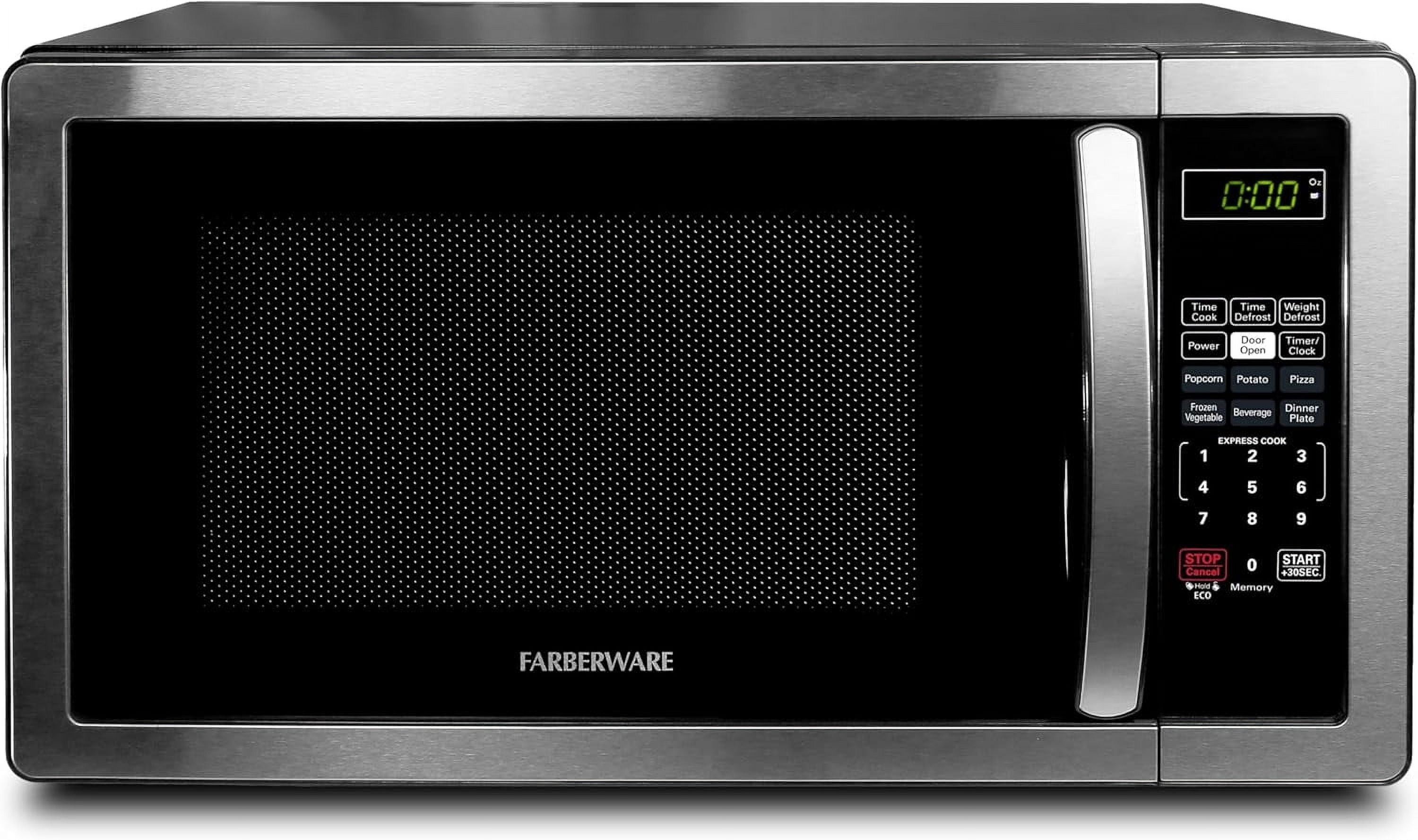 Countertop Microwave, 1000 Watts, 1.1 Cubic Foot Capacity - with LED Lighting and Child Lock - Ideal for Apartments and Dormitories