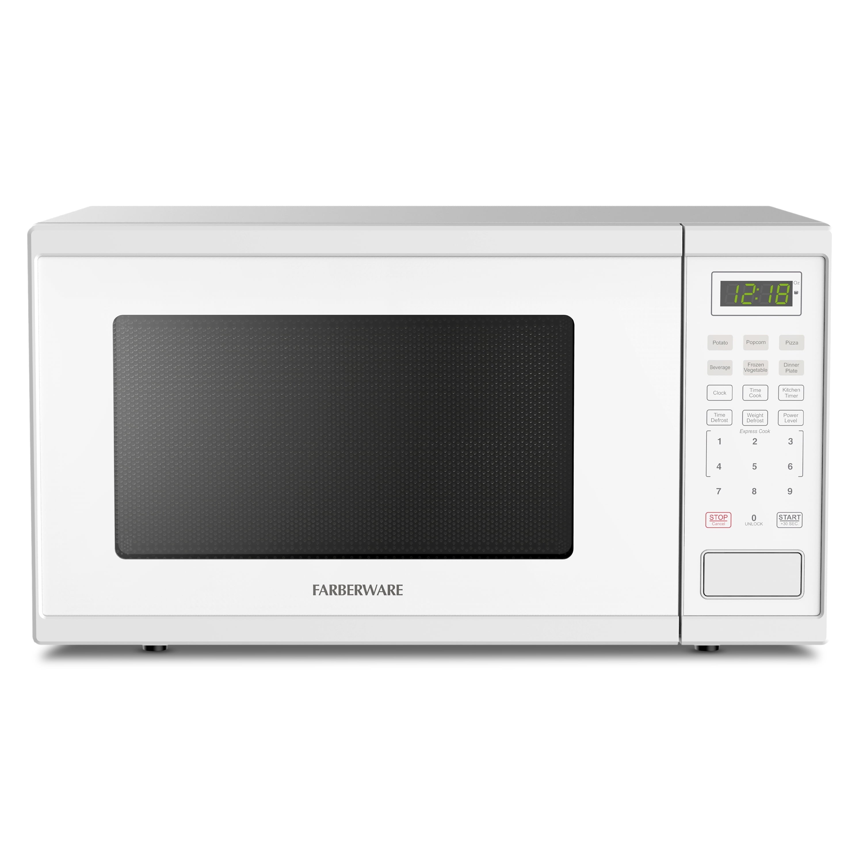 Farberware 1.1 Cu. Ft. 1000-Watt Microwave Oven – Digital Control, 10 Power Levels, One-Touch Cooking, Defrost, Child Safety Lock, Black