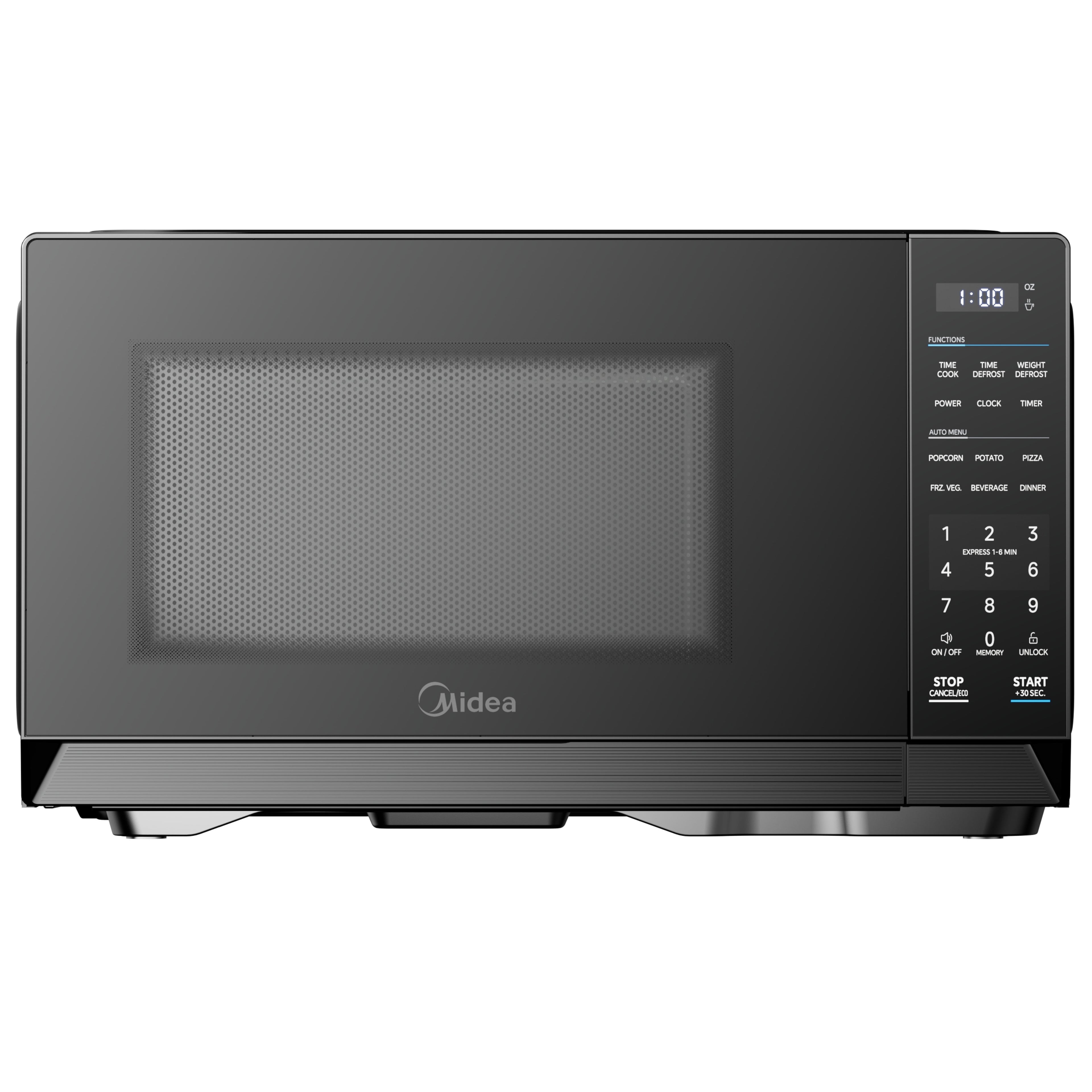 Midea 1.1 Cu. Ft. Countertop Microwave Oven, 1000W, Compact Microwave for Dorm, Office, Kitchen, Black