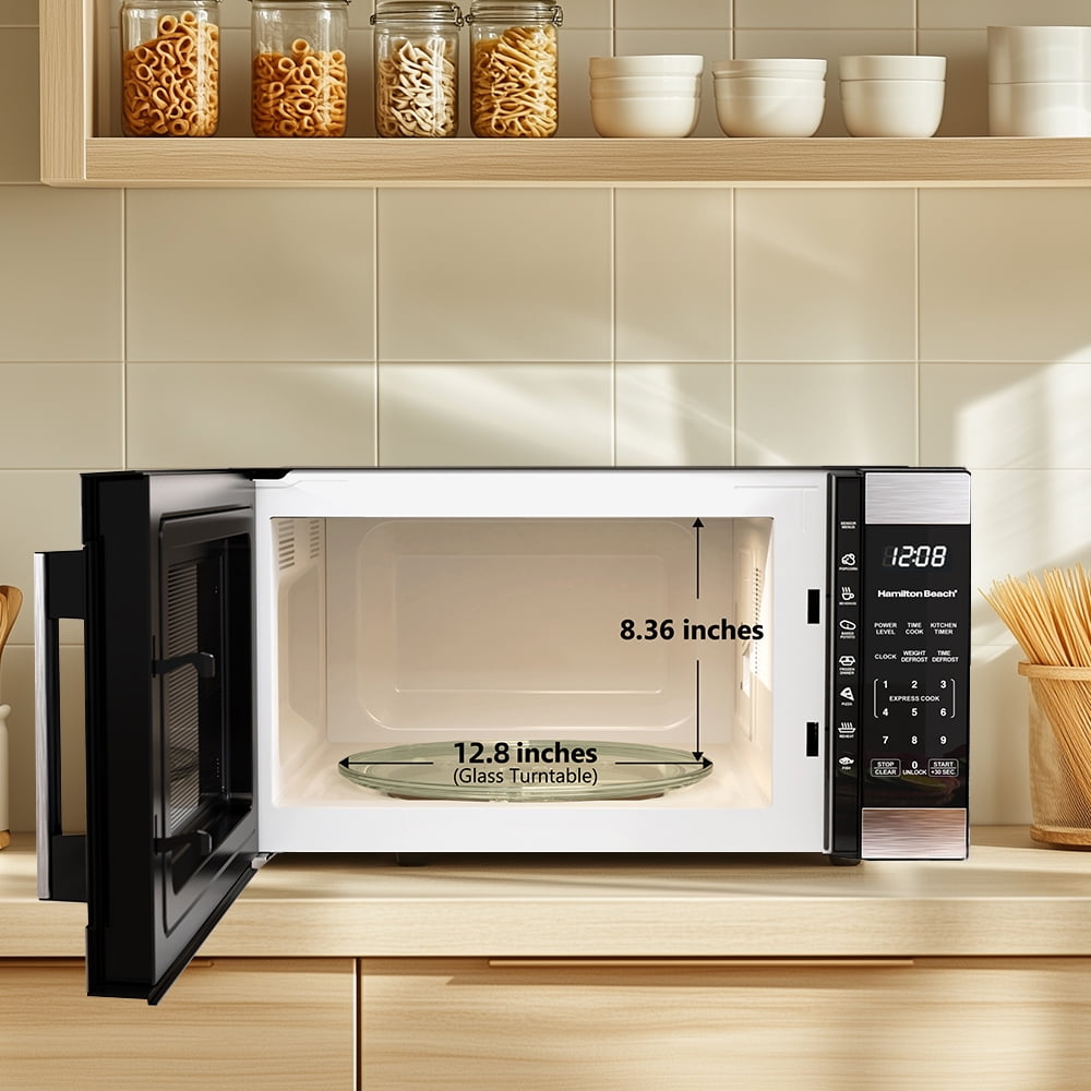 Hamilton Beach 1.6 Cu ft Sensor Cook Countertop Microwave Oven in Stainless Steel, New