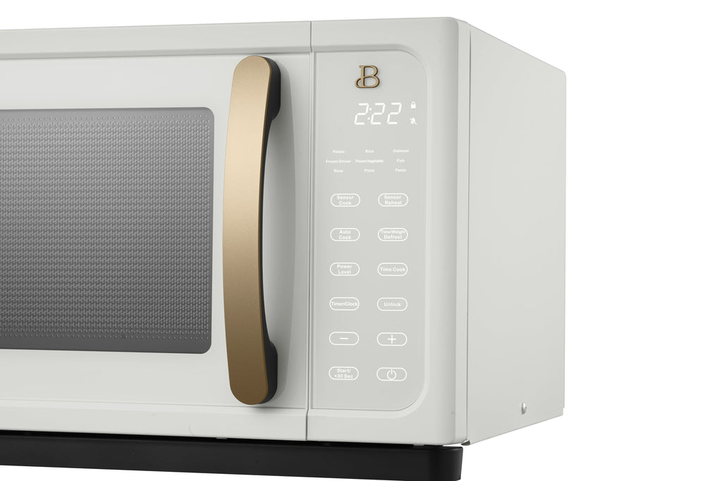 Beautiful 1.1 Cu ft 1000 Watt, Sensor Microwave Oven, White Icing by Drew Barrymore, New